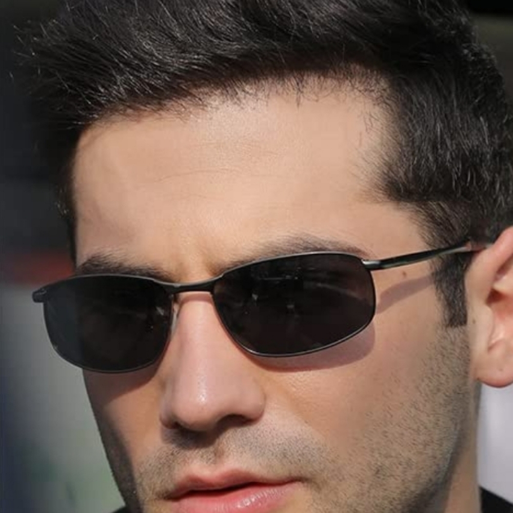 Kimorn Silver and Black Polarized Sunglasses